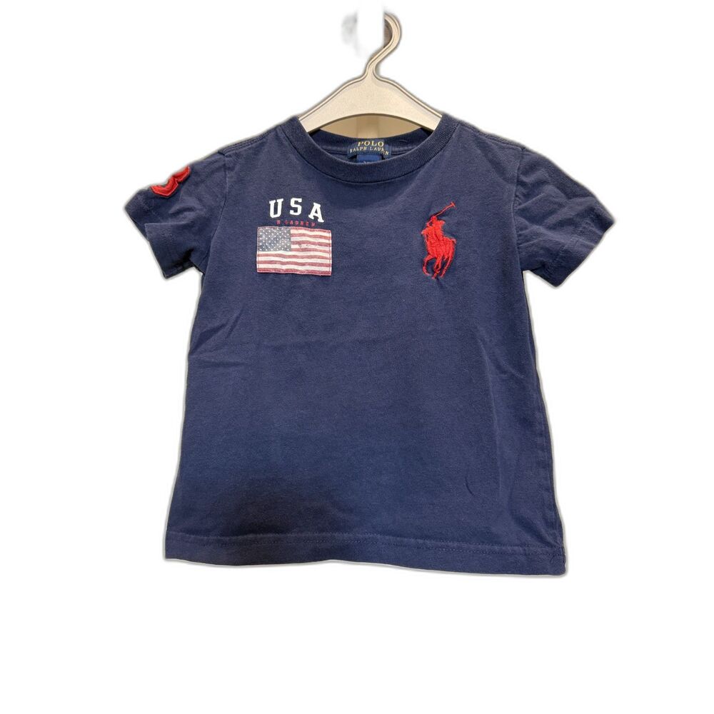 Polo Ralph Lauren USA Toddler 2T Tee Shirt Flag and Pony